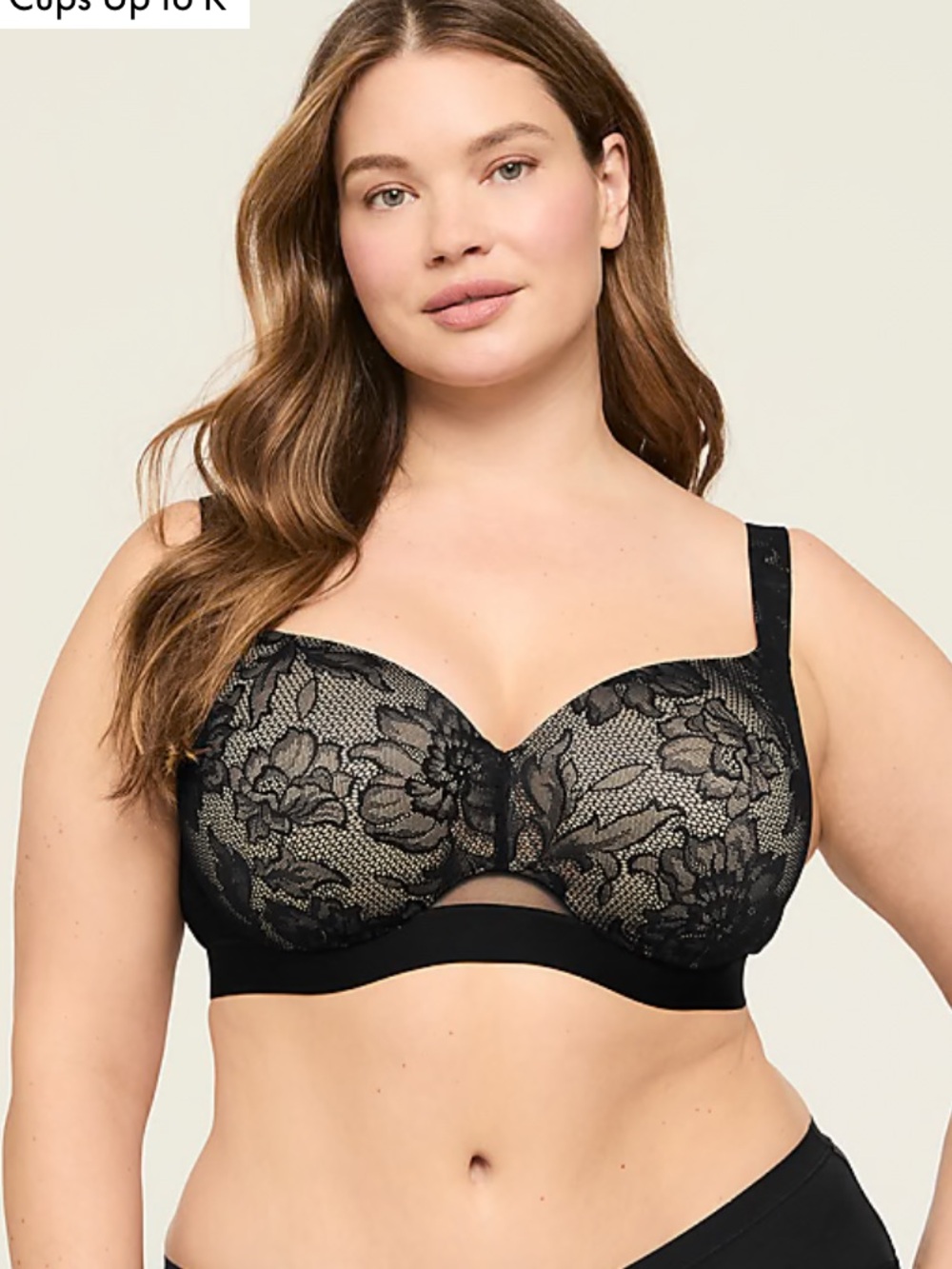 Cacique Comfort Bliss® Lightly Lined Balconette Bra With Lace SZ 38C in Black